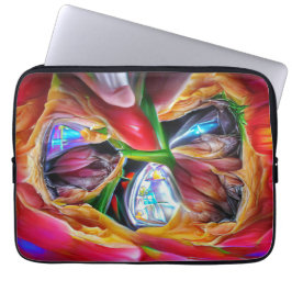 Levendige Abstracte Tulpenreflecties Laptop Sleeve