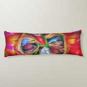 Levendige Abstracte Tulpenreflecties Lichaamskussen (Achterkant)