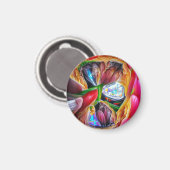 Levendige Abstracte Tulpenreflecties Magneet (Voorkant / Achterkant)