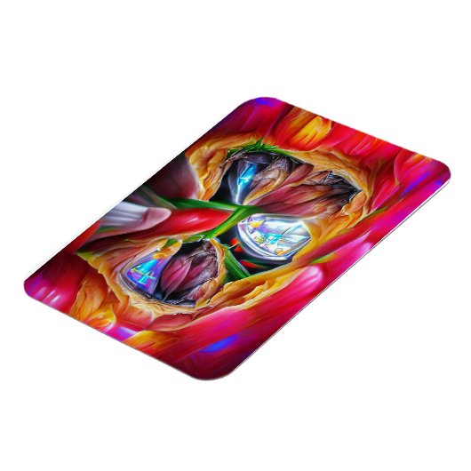 Levendige Abstracte Tulpenreflecties Magneet (Linkerzijde)