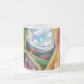 Levendige Abstracte Tulpenreflecties Matglas Koffiemok (Voorkant rechts)