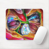 Levendige Abstracte Tulpenreflecties Muismat (Met muis)