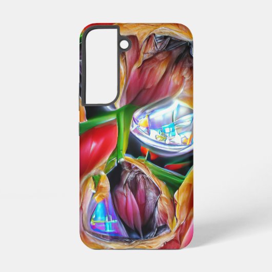Levendige Abstracte Tulpenreflecties Samsung Galaxy Hoesje (Achterkant)