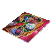 Levendige Abstracte Tulpenreflecties Tegeltje (Zijkant)