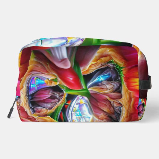 Levendige Abstracte Tulpenreflecties Toilettasje (Achterkant)