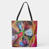 Levendige Abstracte Tulpenreflecties Tote Bag (Voorkant)