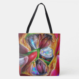 Levendige Abstracte Tulpenreflecties Tote Bag