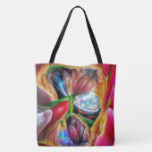 Levendige Abstracte Tulpenreflecties Tote Bag (Achterkant)