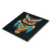 Levendige abstracte uil tegeltje (Zijkant)