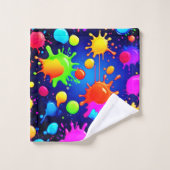 Levendige Abstracte verfexplosie Bad Handdoek (Wasdoekje)