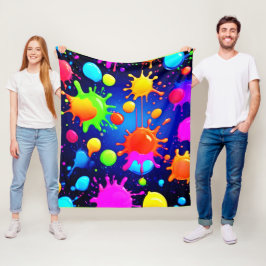 Levendige Abstracte Verfexplosie Fleece Deken