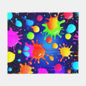 Levendige Abstracte Verfexplosie Fleece Deken (Voorkant (Horizontaal))