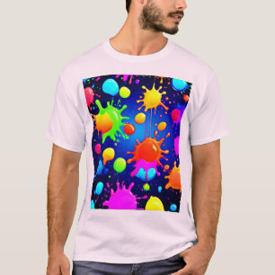 Levendige Abstracte verfexplosie T-shirt