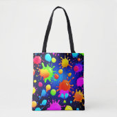 Levendige Abstracte verfexplosie Tote Bag (Voorkant)