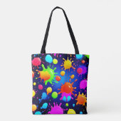 Levendige Abstracte verfexplosie Tote Bag (Achterkant)