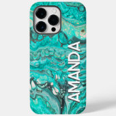 Levendige Abstracte verfstroom Blauwgroen groene a Case-Mate iPhone Case (Achterkant)