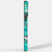 Levendige Abstracte verfstroom Blauwgroen groene a Case-Mate iPhone Case (Achterkant / Rechts)