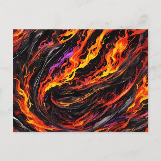 Levendige Abstracte vlam Briefkaart (Voorkant)