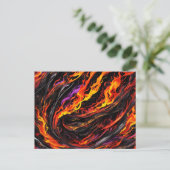 Levendige Abstracte vlam Briefkaart (Staand voorkant)