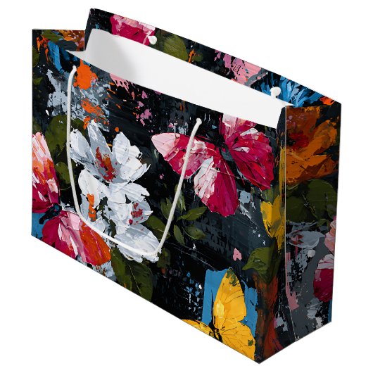 Levendige Abstracte Vlinder Vlucht (2) Groot Cadeauzakje (Voorkant Gekanteld)