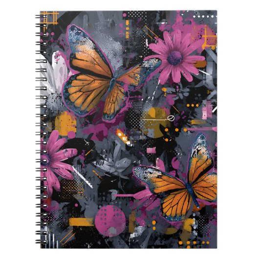 Levendige Abstracte Vlinder Vlucht (4) Notitieboek (Voorkant)