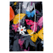 Levendige Abstracte Vlinder Vlucht (5) Medium Cadeauzakje (Achterkant)