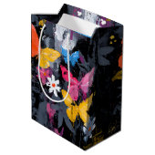 Levendige Abstracte Vlinder Vlucht (5) Medium Cadeauzakje (Achterkant Gekanteld)