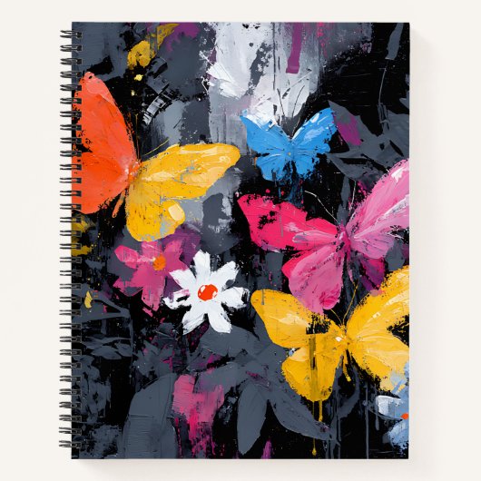 Levendige Abstracte Vlinder Vlucht (5) Notitieboek (Voorkant)