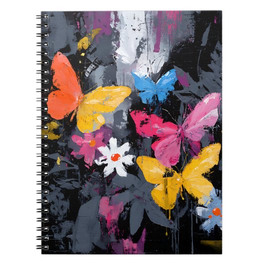 Levendige Abstracte Vlinder Vlucht (5) Notitieboek (Voorkant)
