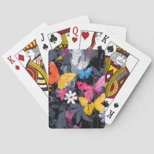 Levendige Abstracte Vlinder Vlucht (5) Pokerkaarten