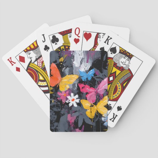 Levendige Abstracte Vlinder Vlucht (5) Pokerkaarten (Achterkant)