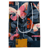 Levendige Abstracte Vlinder Vlucht (6) Medium Cadeauzakje (Achterkant)