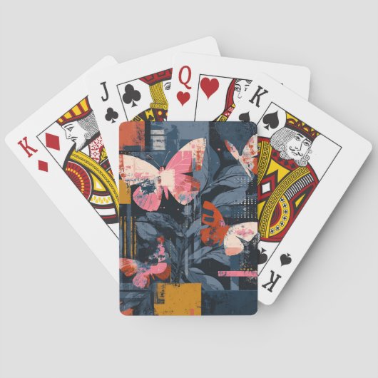 Levendige Abstracte Vlinder Vlucht (6) Pokerkaarten (Achterkant)