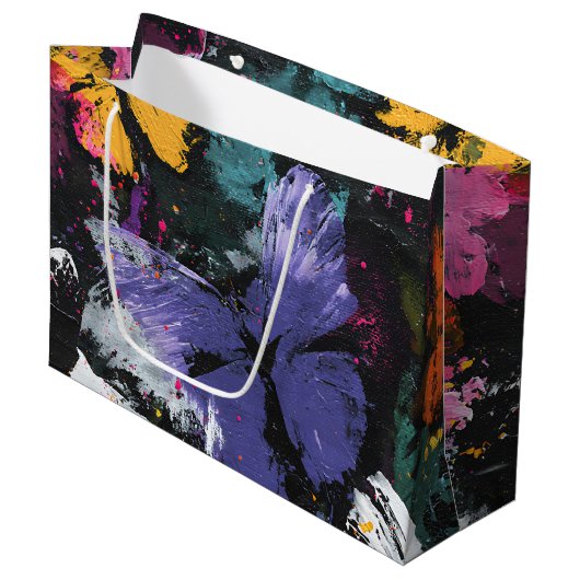 Levendige Abstracte Vlinder Vlucht (7) Groot Cadeauzakje (Voorkant Gekanteld)