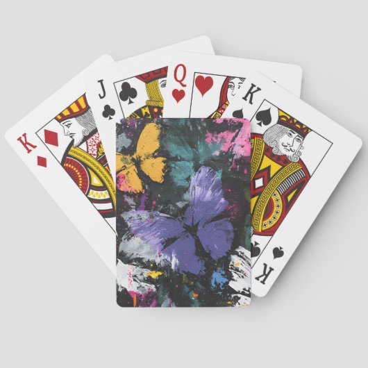 Levendige Abstracte Vlinder Vlucht (7) Pokerkaarten (Achterkant)