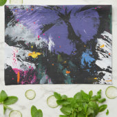 Levendige Abstracte Vlinder Vlucht (7) Theedoek (Gevouwen)