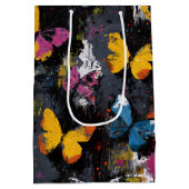 Levendige Abstracte Vlinder Vlucht (8) Medium Cadeauzakje (Achterkant)
