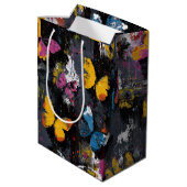 Levendige Abstracte Vlinder Vlucht (8) Medium Cadeauzakje (Achterkant Gekanteld)