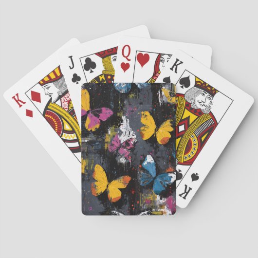 Levendige Abstracte Vlinder Vlucht (8) Pokerkaarten (Achterkant)