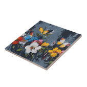 Levendige Abstracte Vlinder Vlucht (8) Tegeltje (Zijkant)