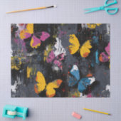 Levendige Abstracte Vlinder Vlucht (8) Tissuepapier (Craft)