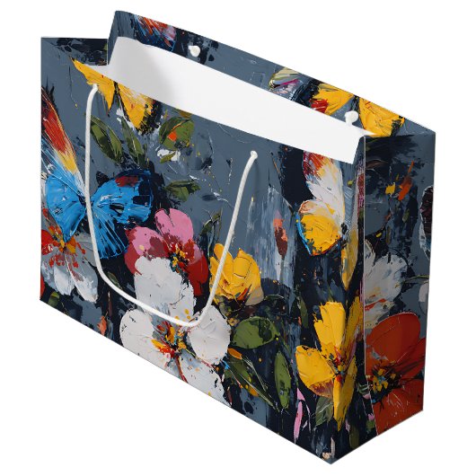 Levendige Abstracte Vlinder Vlucht (9) Groot Cadeauzakje (Voorkant Gekanteld)