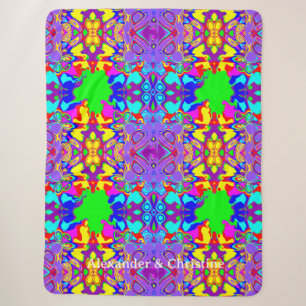Levendige Abstracte Vloeibare Geometrische Kunst Sherpa Deken