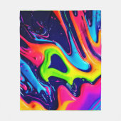 Levendige Abstracte Vloeibare Spatten Fleece Deken (Voorkant)