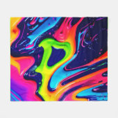 Levendige Abstracte Vloeibare Spatten Fleece Deken (Voorkant (Horizontaal))