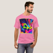 Levendige Abstracte Vloeibare Spatten T-shirt (Voorkant volledig)