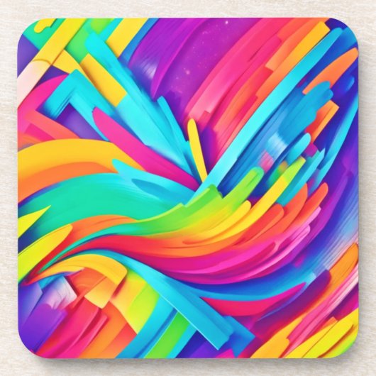 Levendige Abstracte vormen kunst Bier Onderzetter (Voorkant)