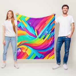 Levendige Abstracte vormen kunst Fleece Deken