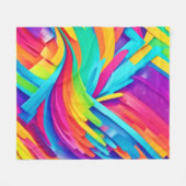 Levendige Abstracte vormen kunst Fleece Deken (Voorkant (Horizontaal))