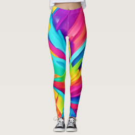 Levendige Abstracte vormen kunst Leggings